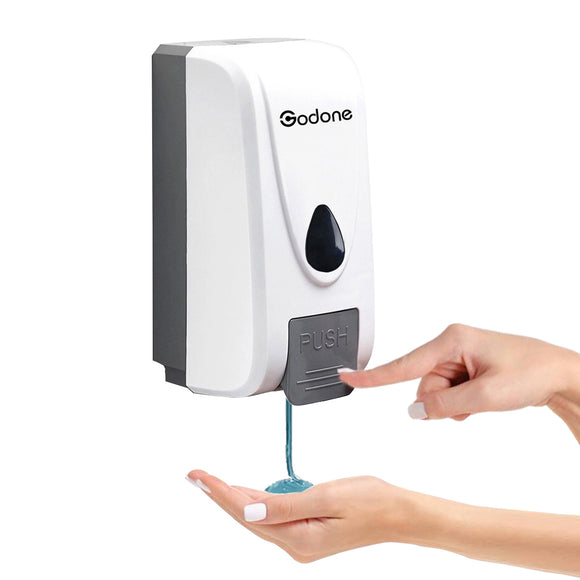 GODONE Wall Mounted Manual 1000ml/32oz Gel/Liquid Soap Sanitizer Dispenser for Commercial or Residential use