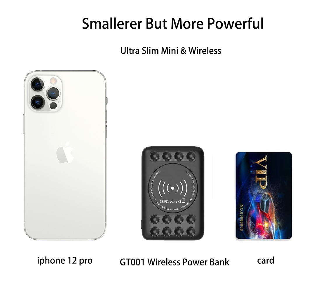 Fast Suction Ultra Slim Mini Power Bank Qi Wireless Power Bank for Phones. Perfect Christmas and New Year Gifts